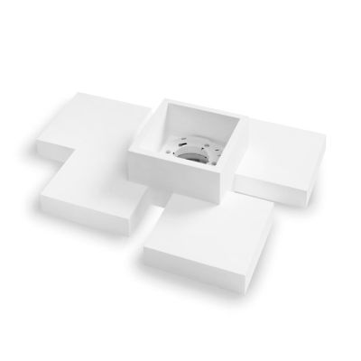 SIDE PLAFONIERA 1 LUCE IN GESSO BIANCO MODERNA E ORIGINALE CON LAMPADINA ATTACCO GX53