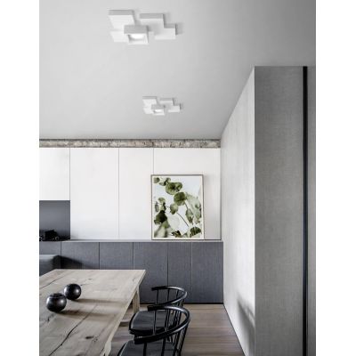 SIDE PLAFONIERA 1 LUCE IN GESSO BIANCO MODERNA E ORIGINALE CON LAMPADINA ATTACCO GX53