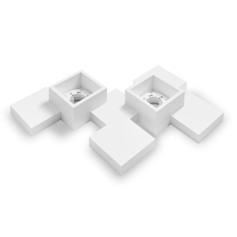 SIDE PLAFONIERA 2 LUCI IN GESSO BIANCO MODERNA E ORIGINALE CON LAMPADINE ATTACCO GX53