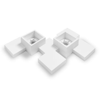 SIDE PLAFONIERA 2 LUCI IN GESSO BIANCO MODERNA E ORIGINALE CON LAMPADINE ATTACCO GX53