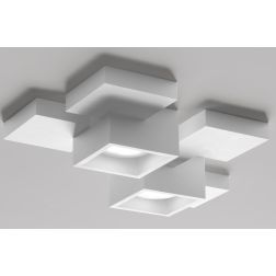 SIDE PLAFONIERA 2 LUCI IN GESSO BIANCO MODERNA E ORIGINALE CON LAMPADINE ATTACCO GX53