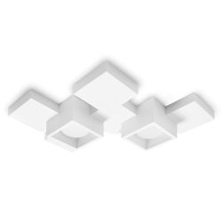 SIDE PLAFONIERA 2 LUCI IN GESSO BIANCO MODERNA E ORIGINALE CON LAMPADINE ATTACCO GX53 2