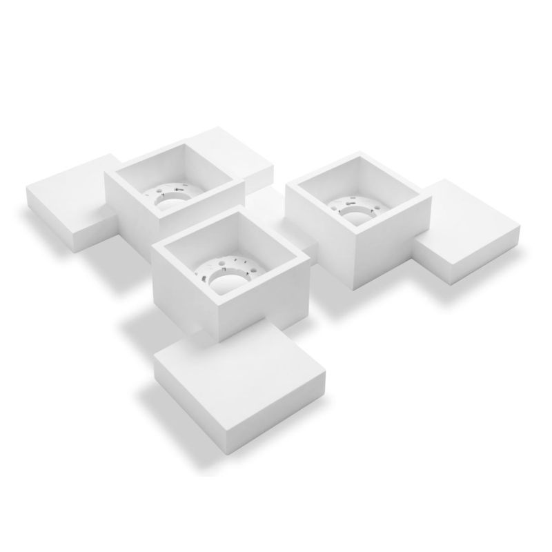 SIDE PLAFONIERA 3 LUCI IN GESSO BIANCO MODERNA E ORIGINALE CON LAMPADINE ATTACCO GX53