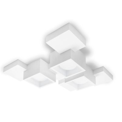 SIDE PLAFONIERA 3 LUCI IN GESSO BIANCO MODERNA E ORIGINALE CON LAMPADINE ATTACCO GX53