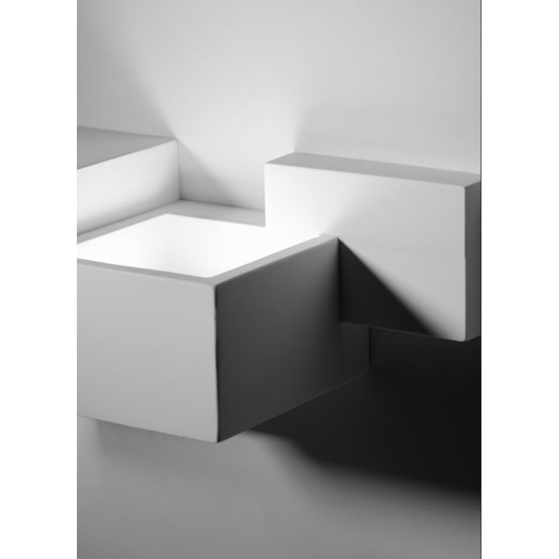 SIDE SMALL APPLIQUE UP & DOWN IN GESSO BIANCO MODERNA CON LAMPADINE ATTACCO GX53
