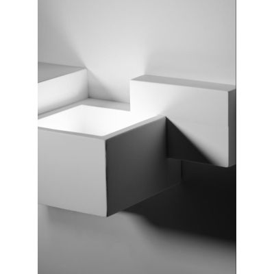 SIDE SMALL APPLIQUE UP & DOWN IN GESSO BIANCO MODERNA CON LAMPADINE ATTACCO GX53