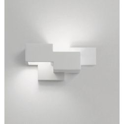 SIDE SMALL APPLIQUE UP & DOWN IN GESSO BIANCO MODERNA CON LAMPADINE ATTACCO GX53