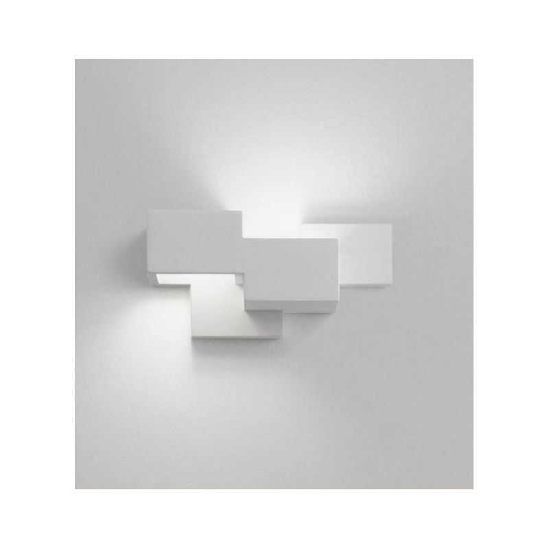SIDE SMALL APPLIQUE UP & DOWN IN GESSO BIANCO MODERNA CON LAMPADINE ATTACCO GX53