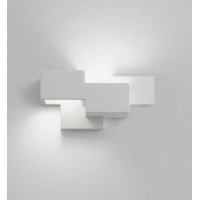 SIDE SMALL APPLIQUE UP & DOWN IN GESSO BIANCO MODERNA CON LAMPADINE ATTACCO GX53