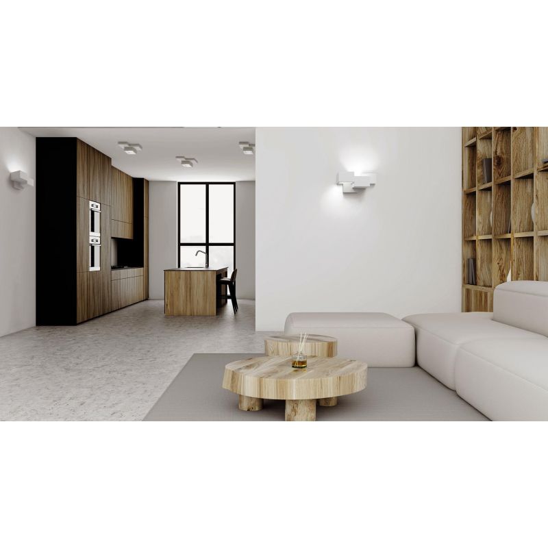 SIDE SMALL APPLIQUE UP & DOWN IN GESSO BIANCO MODERNA CON LAMPADINE ATTACCO GX53