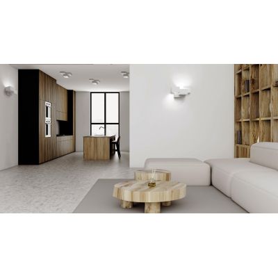 SIDE SMALL APPLIQUE UP & DOWN IN GESSO BIANCO MODERNA CON LAMPADINE ATTACCO GX53