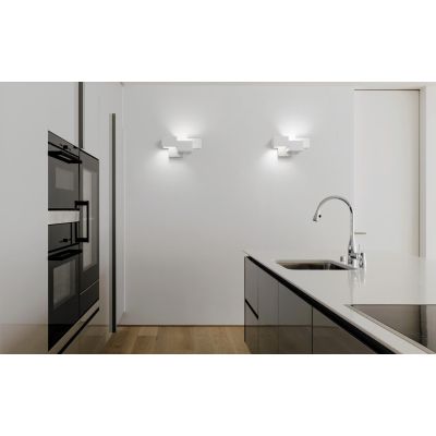 SIDE SMALL APPLIQUE UP & DOWN IN GESSO BIANCO MODERNA CON LAMPADINE ATTACCO GX53