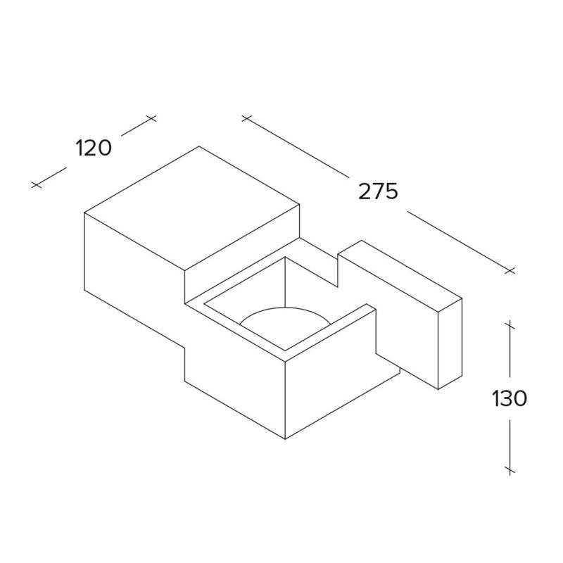 SIDE SMALL APPLIQUE UP & DOWN IN GESSO BIANCO MODERNA CON LAMPADINE ATTACCO GX53