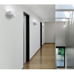 SIDE SMALL APPLIQUE 2 LUCI IN GESSO BIANCO MODERNA CON LAMPADINE ATTACCO GX53 2