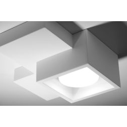 SIDE SMALL PICCOLA PLAFONIERA IN GESSO BIANCO MODERNA CON LAMPADINA ATTACCO GX53 2