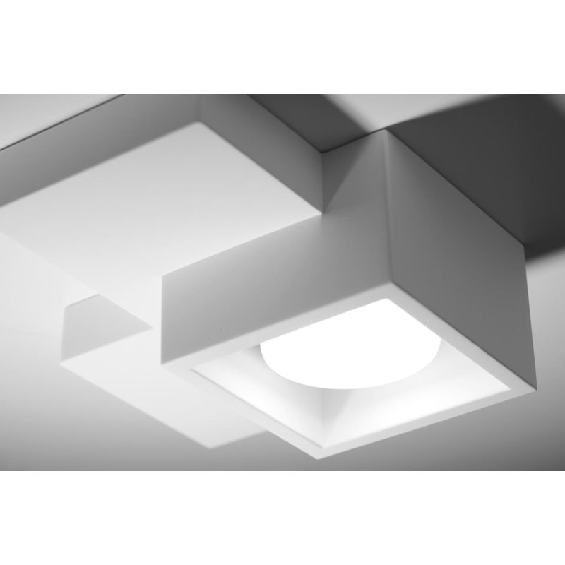 SIDE SMALL PICCOLA PLAFONIERA IN GESSO BIANCO MODERNA CON LAMPADINA ATTACCO GX53