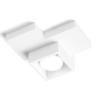 SIDE SMALL PICCOLA PLAFONIERA IN GESSO BIANCO MODERNA CON LAMPADINA ATTACCO GX53