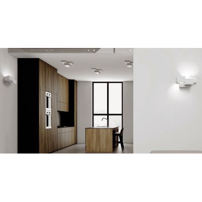 SIDE SMALL PICCOLA PLAFONIERA IN GESSO BIANCO MODERNA CON LAMPADINA ATTACCO GX53