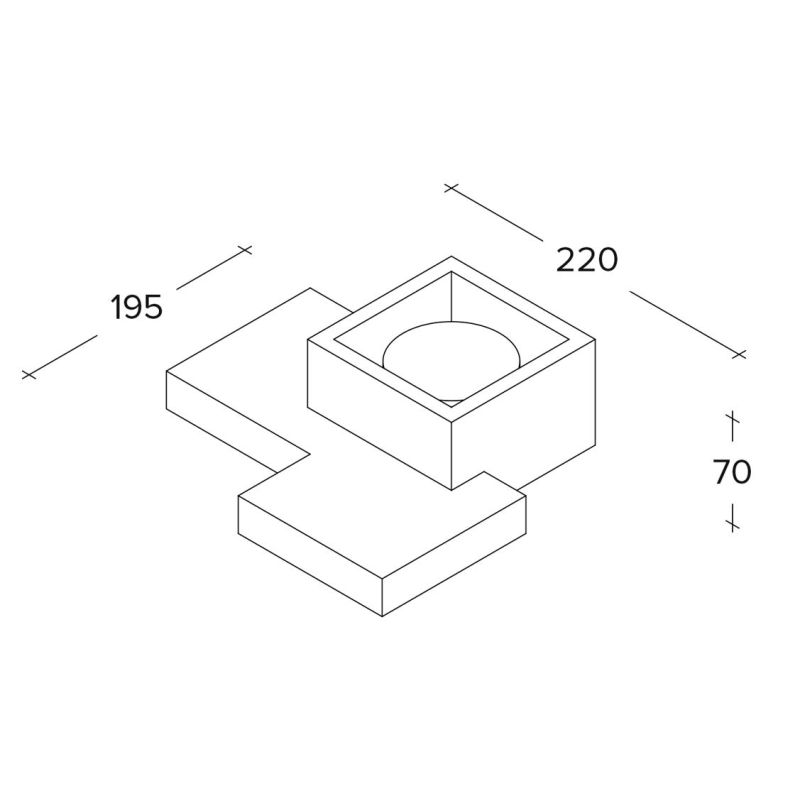 SIDE SMALL PICCOLA PLAFONIERA IN GESSO BIANCO MODERNA CON LAMPADINA ATTACCO GX53