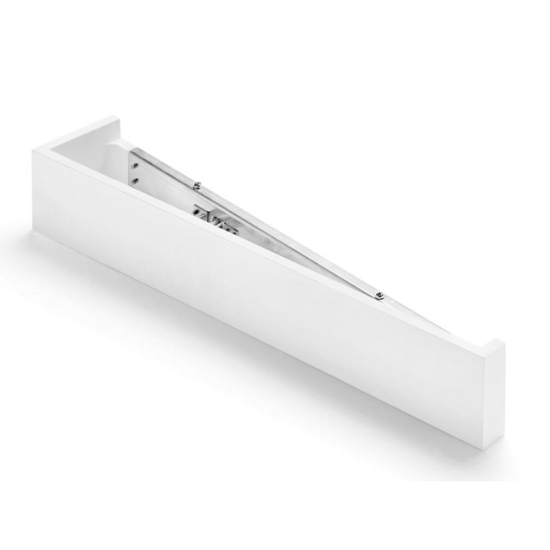 T174.12 TEOS APPLIQUE MODERNA L47 CM BIEMISSIONE DI LUCE GESSO BIANCO VERNICIABILE LAMPADINE ATTACCO G9