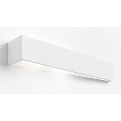 T174.12 TEOS APPLIQUE MODERNA L47 CM BIEMISSIONE DI LUCE GESSO BIANCO VERNICIABILE LAMPADINE ATTACCO G9