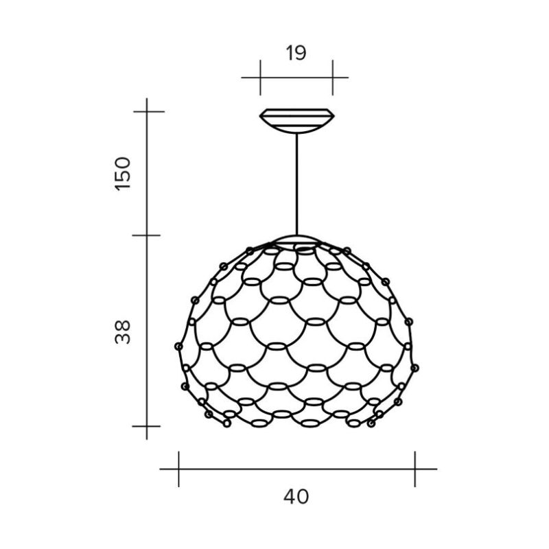 LAMOI SOSPENSIONE D40 CM METALLO TRAFORATO 4 COLORI LED 49W LUCE 2700K-3000K MODERNA