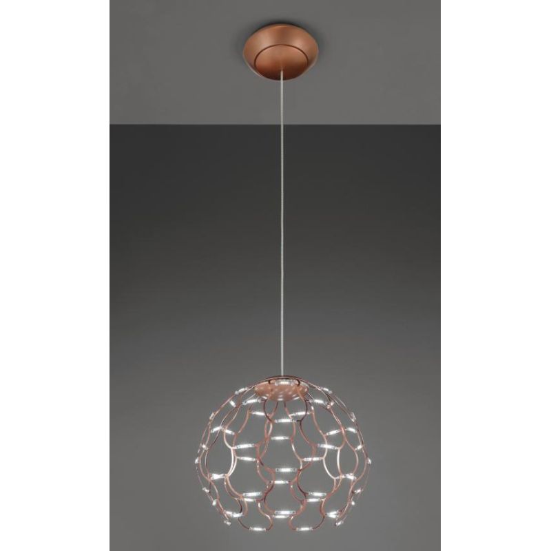 LAMOI SOSPENSIONE D40 CM METALLO TRAFORATO 4 COLORI LED 49W LUCE 2700K-3000K MODERNA