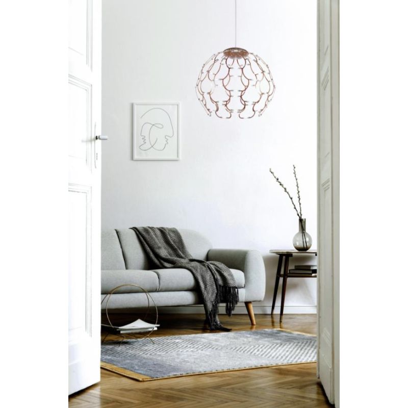 LAMOI SOSPENSIONE D40 CM METALLO TRAFORATO 4 COLORI LED 49W LUCE 2700K-3000K MODERNA