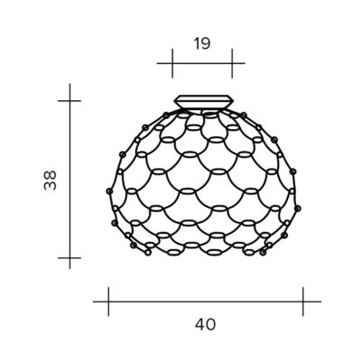LAMOI PLAFONIERA D40 CM IN METALLO TRAFORATO 4 COLORI LED 49W LUCE 2700K-3000K MODERNA