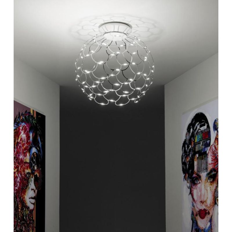 LAMOI PLAFONIERA D40 CM IN METALLO TRAFORATO 4 COLORI LED 49W LUCE 2700K-3000K MODERNA
