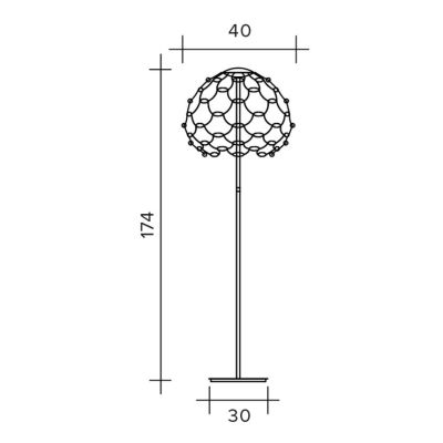 LAMOI PIANTANA H174 CM LED 49W LUCE 2700K-3000K DIMMERABILE METALLO 3 COLORI DIFFUSORE TRAFORATO  MODERNA