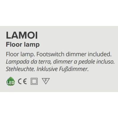LAMOI PIANTANA H174 CM LED 49W LUCE 2700K-3000K DIMMERABILE METALLO 3 COLORI DIFFUSORE TRAFORATO  MODERNA