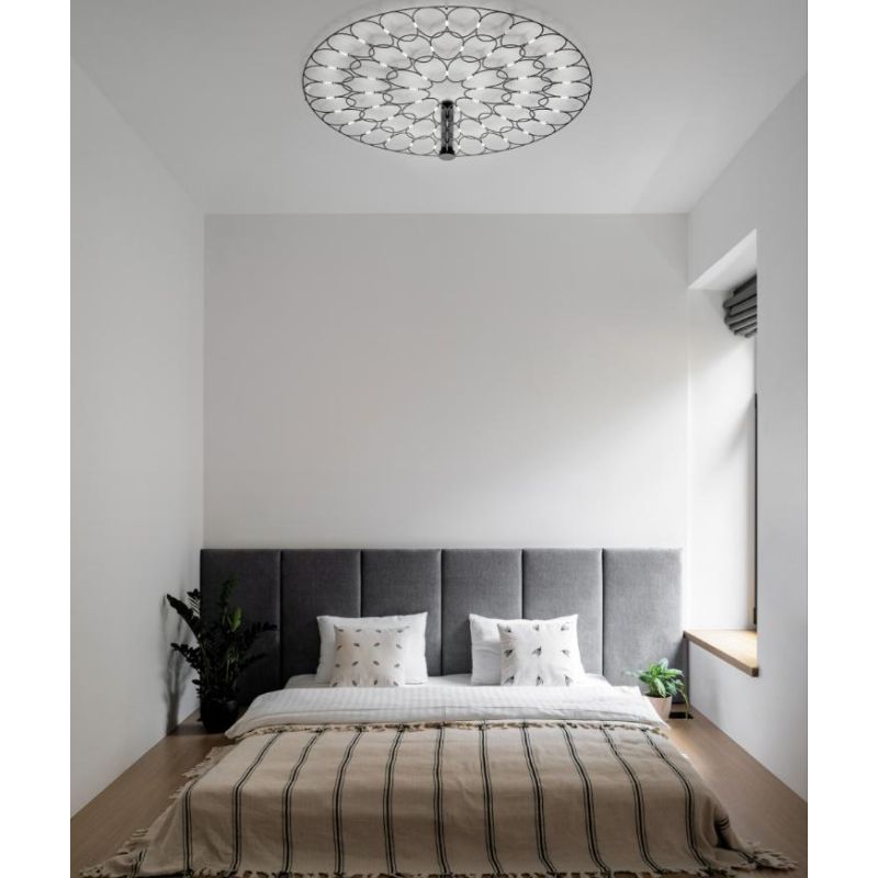 LAFRA PLAFONIERA CIRCOLARE 3 MISURE LED INTEGRATO LUCE 2700-3000K NERA O CROMO MODERNA