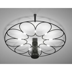 LAFRA PLAFONIERA CIRCOLARE 3 MISURE LED INTEGRATO LUCE 2700-3000K NERA O CROMO MODERNA