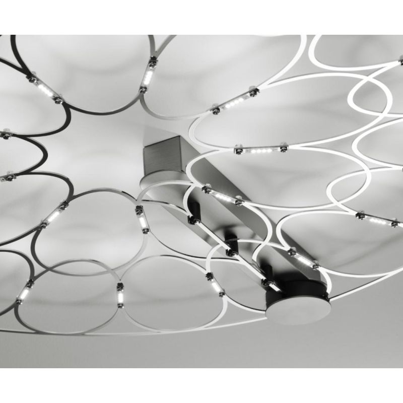 LAFRA PLAFONIERA CIRCOLARE 3 MISURE LED INTEGRATO LUCE 2700-3000K NERA O CROMO MODERNA