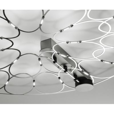 LAFRA PLAFONIERA CIRCOLARE 3 MISURE LED INTEGRATO LUCE 2700-3000K NERA O CROMO MODERNA