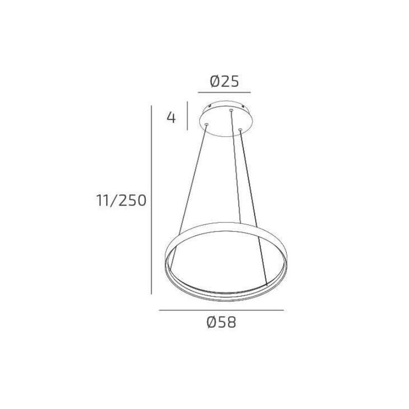 MALIKA SOSPENSIONE CON ANELLO D58 CM E D77 CM LED INTEGRATO BIANCO O ORO CCT 3000-4000-6000K MODERNA