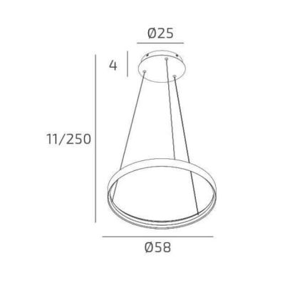 MALIKA SOSPENSIONE CON ANELLO D58 CM E D77 CM LED INTEGRATO BIANCO O ORO CCT 3000-4000-6000K MODERNA