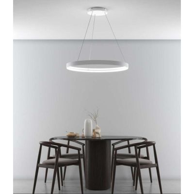 MALIKA SOSPENSIONE CON ANELLO D58 CM E D77 CM LED INTEGRATO BIANCO O ORO CCT 3000-4000-6000K MODERNA