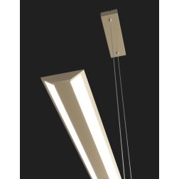 MALIKA SOSPENSIONE LINEARE CM 120 BIANCA O ORO LED 42W LUCE CCT 3000-4000-6000K  MODERNA 2