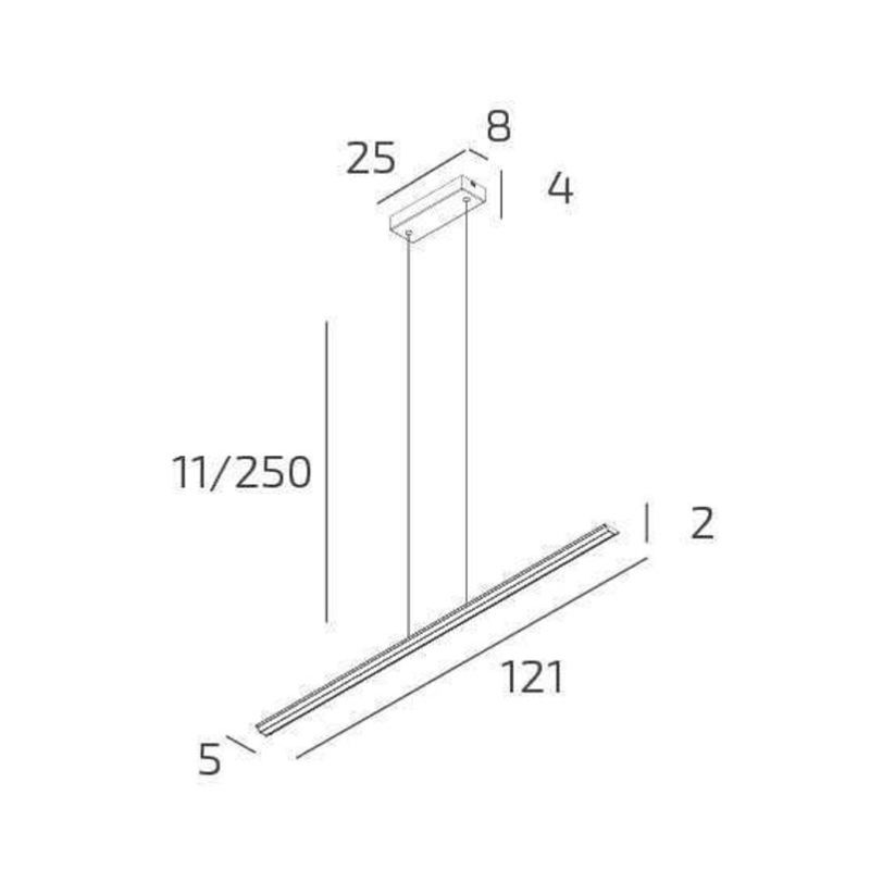 MALIKA SOSPENSIONE LINEARE CM 120 BIANCA O ORO LED 42W LUCE CCT 3000-4000-6000K  MODERNA