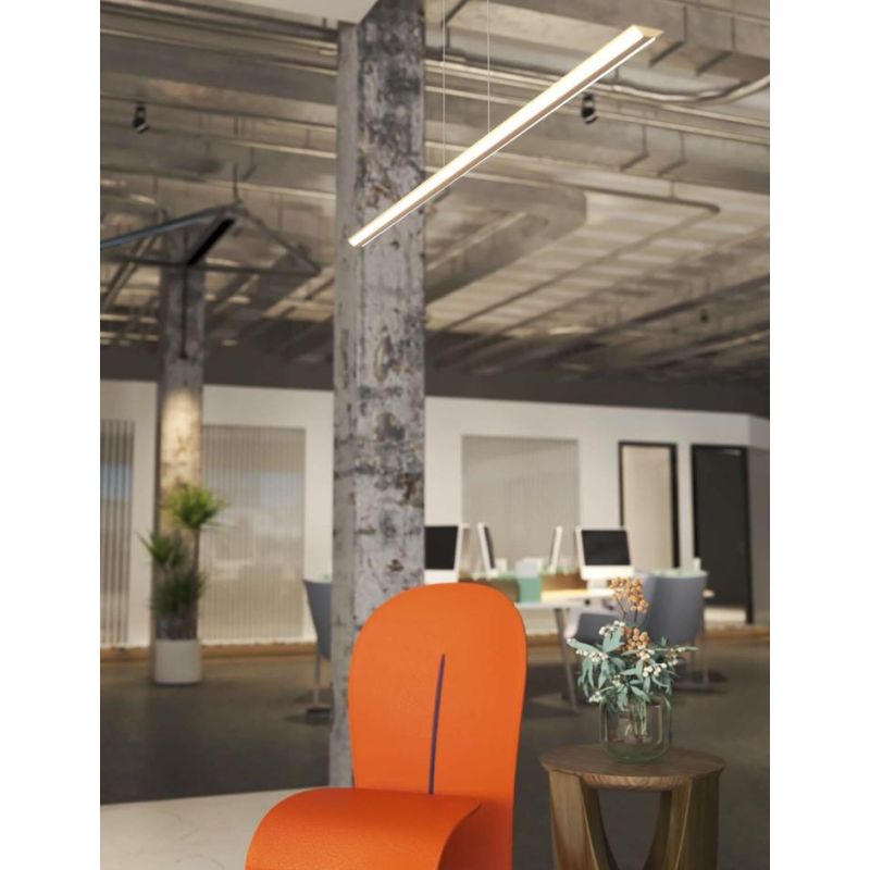 MALIKA SOSPENSIONE LINEARE CM 120 BIANCA O ORO LED 42W LUCE CCT 3000-4000-6000K  MODERNA