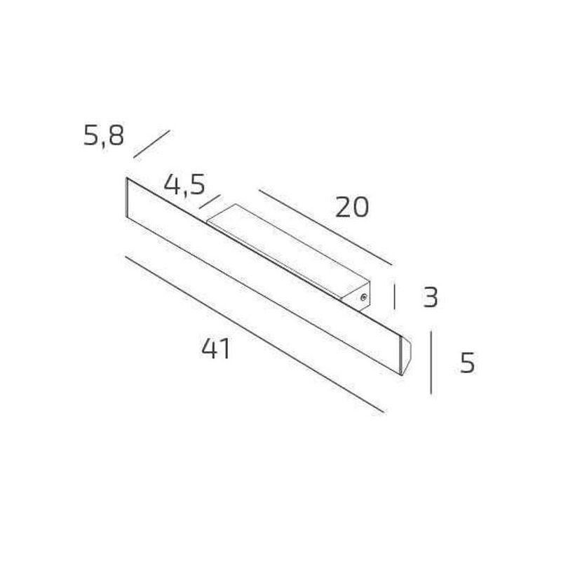 MALIKA APPLIQUE LINEARE CM 40 BIANCA O ORO LED 12W CCT 3000-4000-6000K LUCE INDIRETTA MODERNA