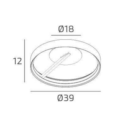 MALIKA PLAFONIERA AD ANELLO D39 E D58 CM LED INTEGRATO BIANCO O ORO CCT 3000-4000-6000K MODERNA