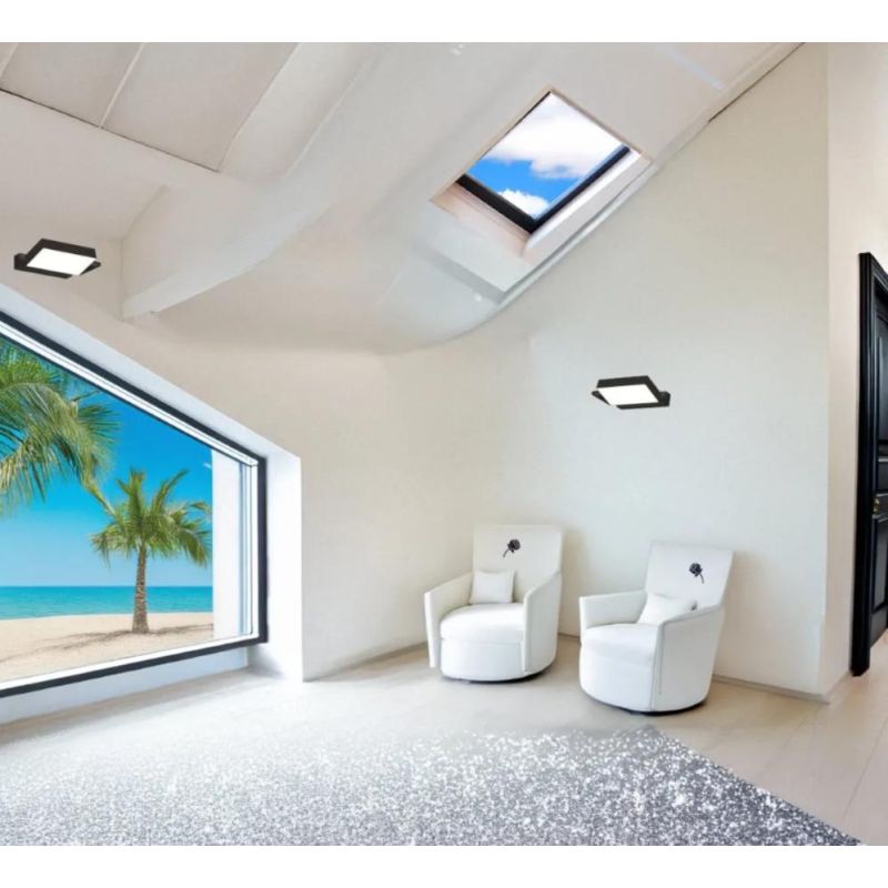 KUBI APPLIQUE PLAFONIERA ORIENTABILE BIEMISSIONE LED 19W LUCE CCT 3000K-4000K ALLUMINIO 3 COLORI