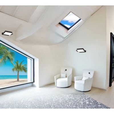 KUBI APPLIQUE PLAFONIERA ORIENTABILE BIEMISSIONE LED 19W LUCE CCT 3000K-4000K ALLUMINIO 3 COLORI