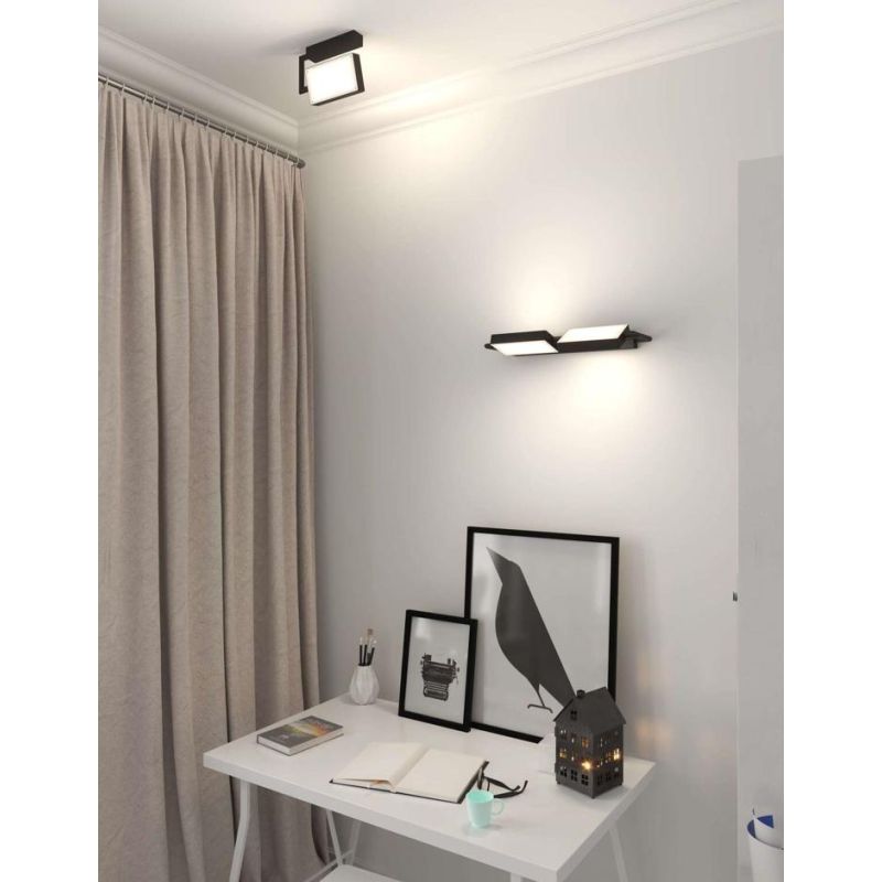 KUBI APPLIQUE PLAFONIERA ORIENTABILE BIEMISSIONE LED 19W LUCE CCT 3000K-4000K ALLUMINIO 3 COLORI