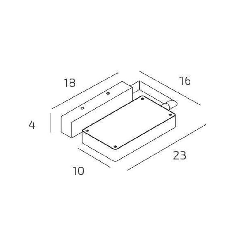 KUBI APPLIQUE PLAFONIERA ORIENTABILE BIEMISSIONE LED 19W LUCE CCT 3000K-4000K ALLUMINIO 3 COLORI