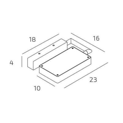 KUBI APPLIQUE PLAFONIERA ORIENTABILE BIEMISSIONE LED 19W LUCE CCT 3000K-4000K ALLUMINIO 3 COLORI