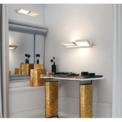 KUBI APPLIQUE PLAFONIERA DOPPIA ORIENTABILE BIEMISSIONE LED 38W LUCE CCT 3000K-4000K ALLUMINIO 3 COLORI